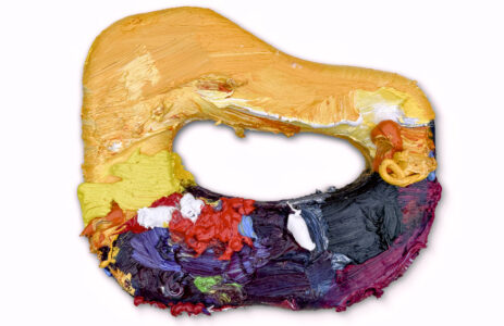 »Shubhangi« oil on wood, 13.10.2025, 47 x 39 x 10 cm